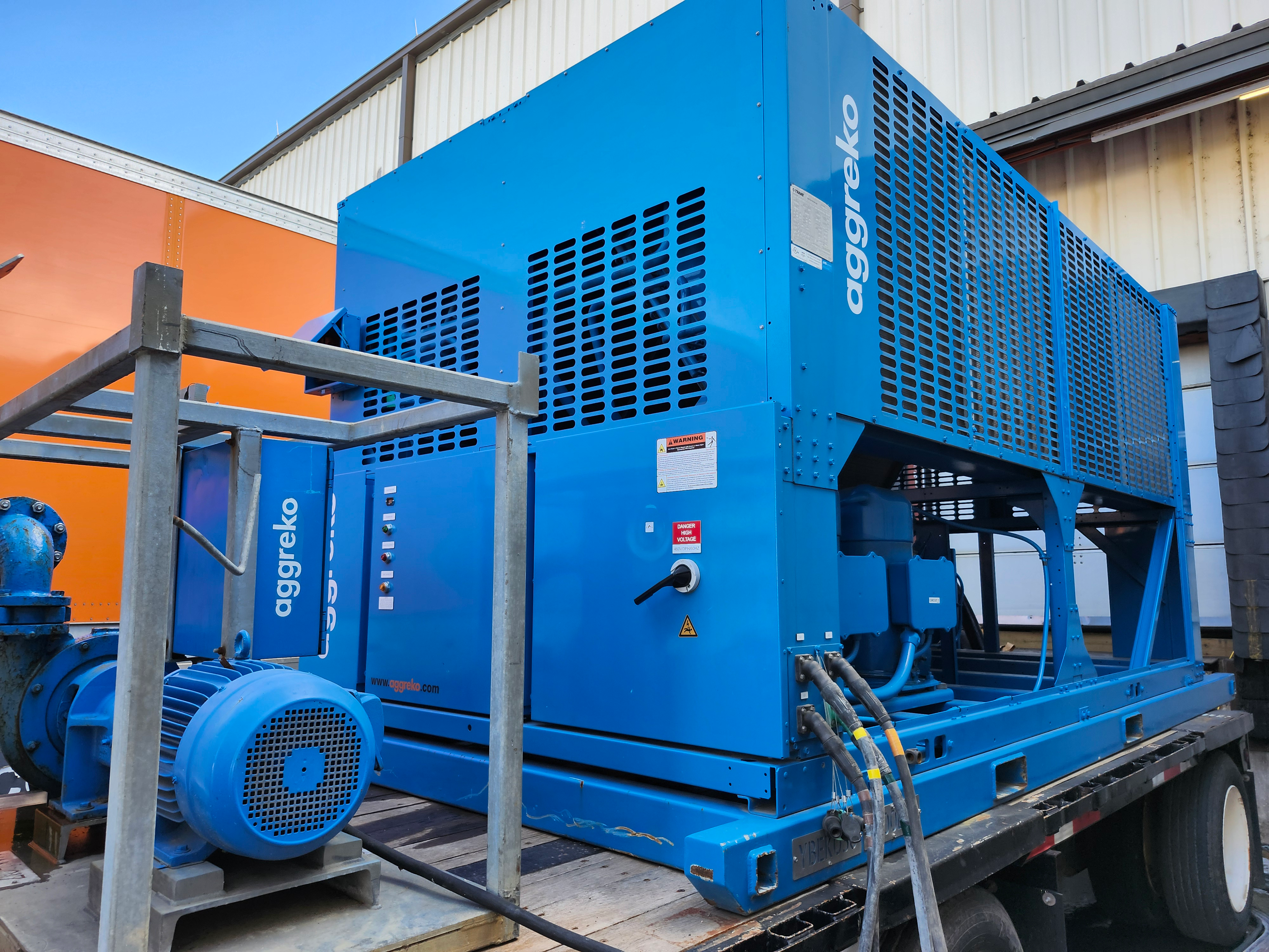 diesel generator being fueled on-site